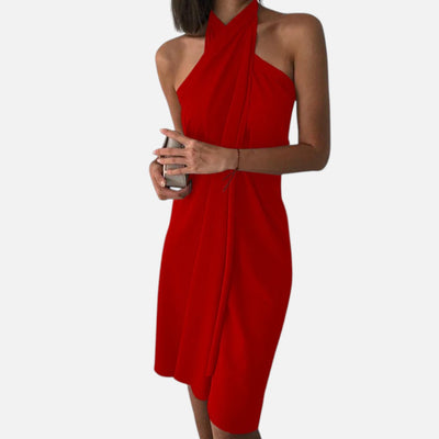 Mivora London | Women's Elegant Halter Mini Dress With Flowy Silhouette