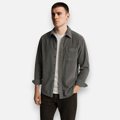 Mivora London | Men’s Retro Cord Shirt – Tailored Fit, Elegant Style