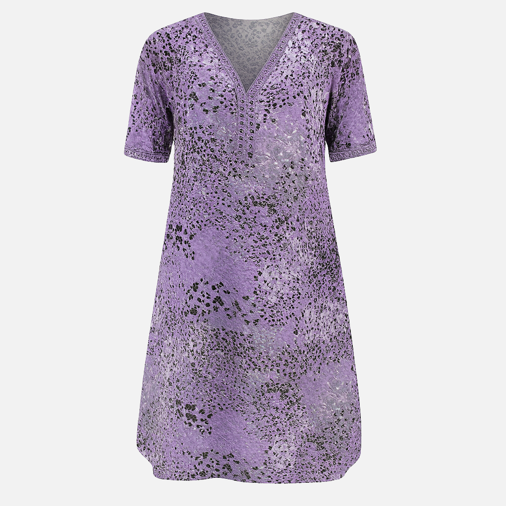 Mivora London | Women's Boho V-Neck Midi Dress With Relaxed A-Line Silhouette