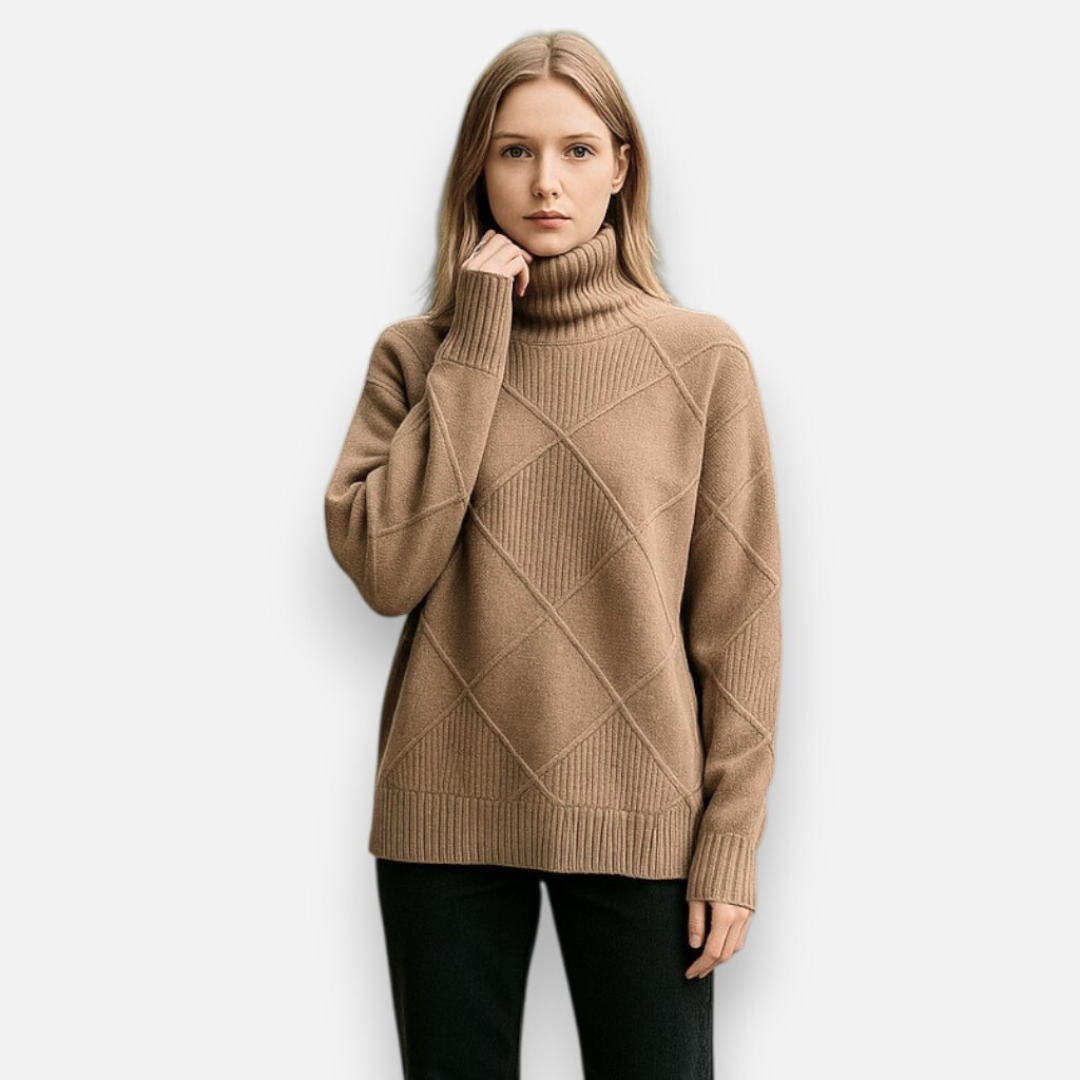 Mivora London | Women’s Cosy Roll-Neck Sweater – Classic Knit for Cold Seasons