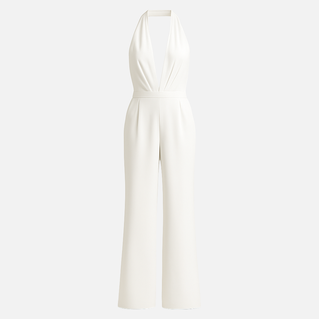 Mivora London |  Women’s Sleeveless Deep V‑Neck Jumpsuit