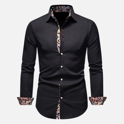 Mivora London | Men’s Modern Slim Fit Long Sleeve Shirt With Minimalist Design