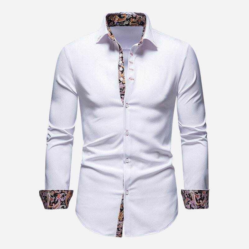 Mivora London | Men’s Modern Slim Fit Long Sleeve Shirt With Minimalist Design