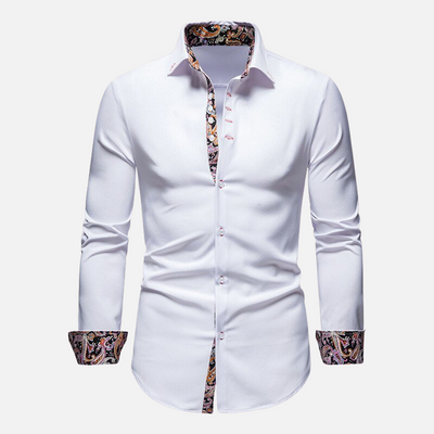 Mivora London | Men’s Modern Slim Fit Long Sleeve Shirt With Minimalist Design