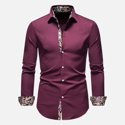 Mivora London | Men’s Modern Slim Fit Long Sleeve Shirt With Minimalist Design