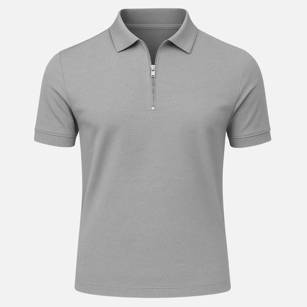 Mivora London | Men’s Casual Slim Fit Zippered Polo Shirt