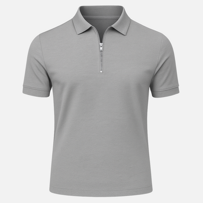 Mivora London | Men’s Casual Slim Fit Zippered Polo Shirt