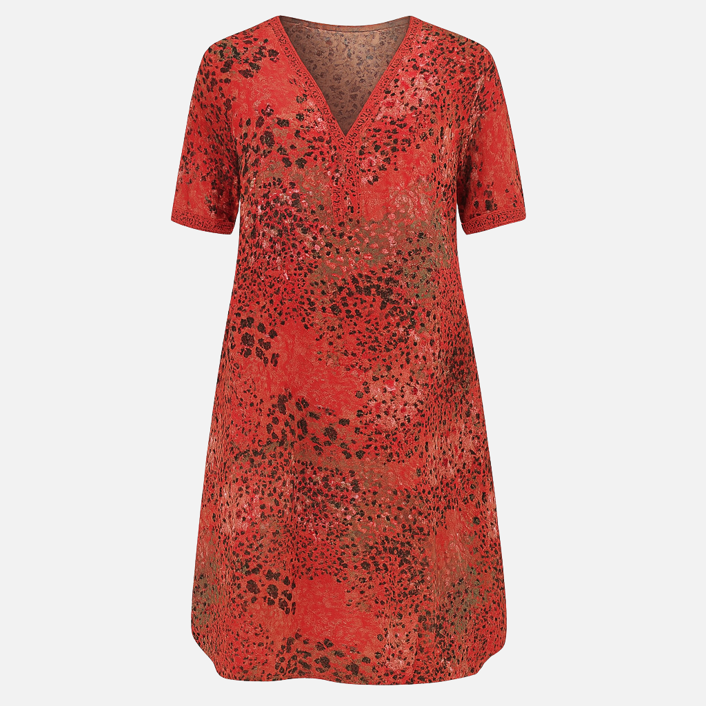 Mivora London | Women's Boho V-Neck Midi Dress With Relaxed A-Line Silhouette