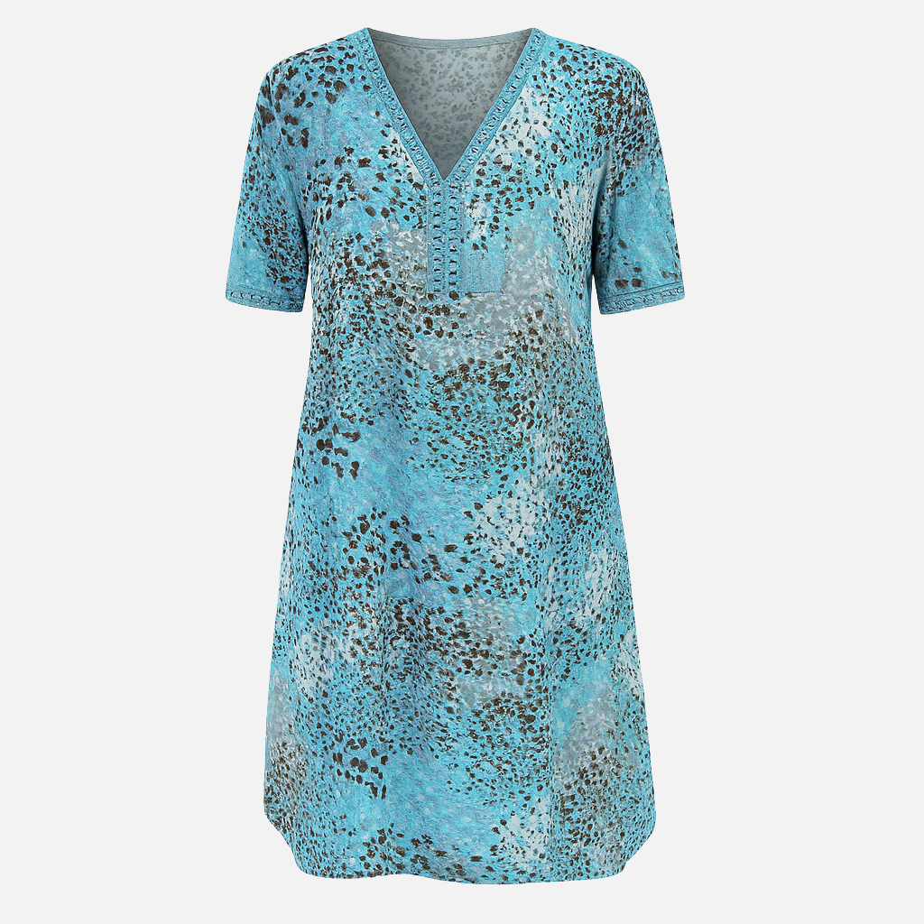 Mivora London | Women's Boho V-Neck Midi Dress With Relaxed A-Line Silhouette