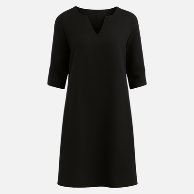 Mivora London | Women's Elegant V-Neck Midi Dress with 3/4 Sleeves