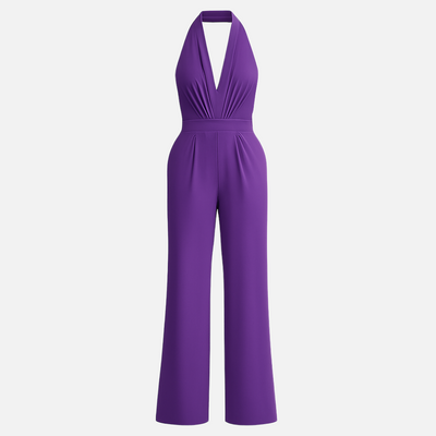 Mivora London |  Women’s Sleeveless Deep V‑Neck Jumpsuit