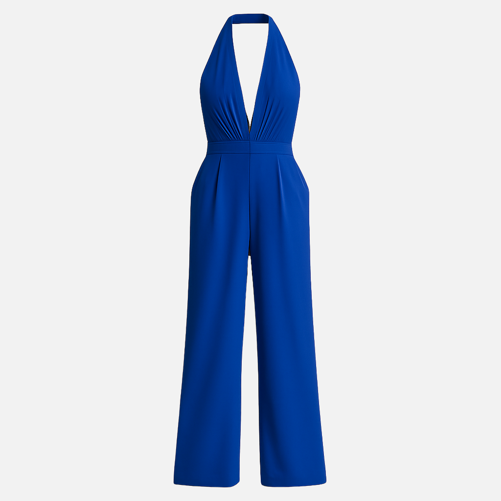 Mivora London |  Women’s Sleeveless Deep V‑Neck Jumpsuit