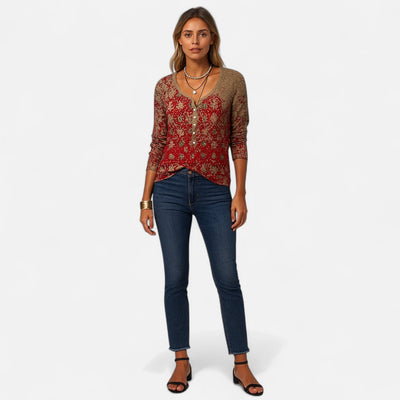 Mivora London | Elegant Long-Sleeve Blouse For Women With Round Neckline