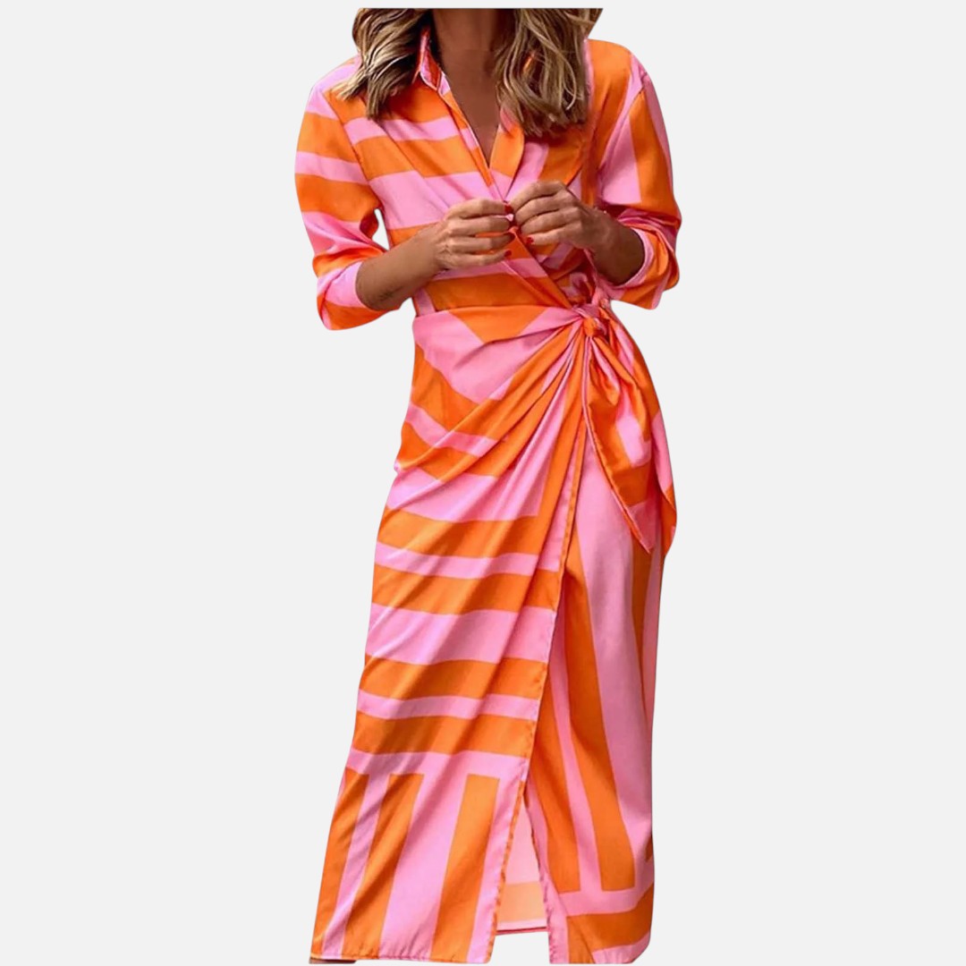 Mivora London | Summer Wrap Dress with Collar