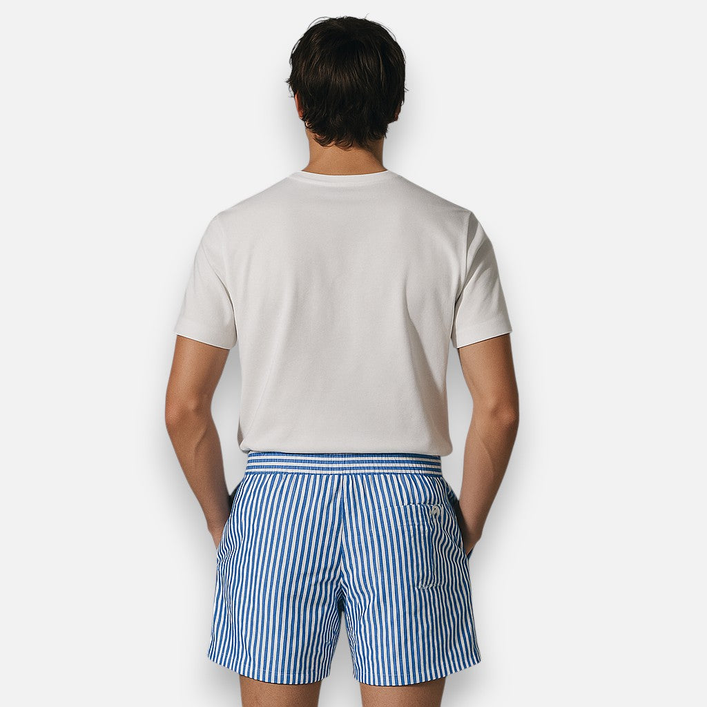 Mivora London | Men’s Quick-Dry Striped Swim Shorts With Adjustable Waistband