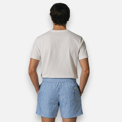 Mivora London | Men’s Quick-Dry Striped Swim Shorts With Adjustable Waistband