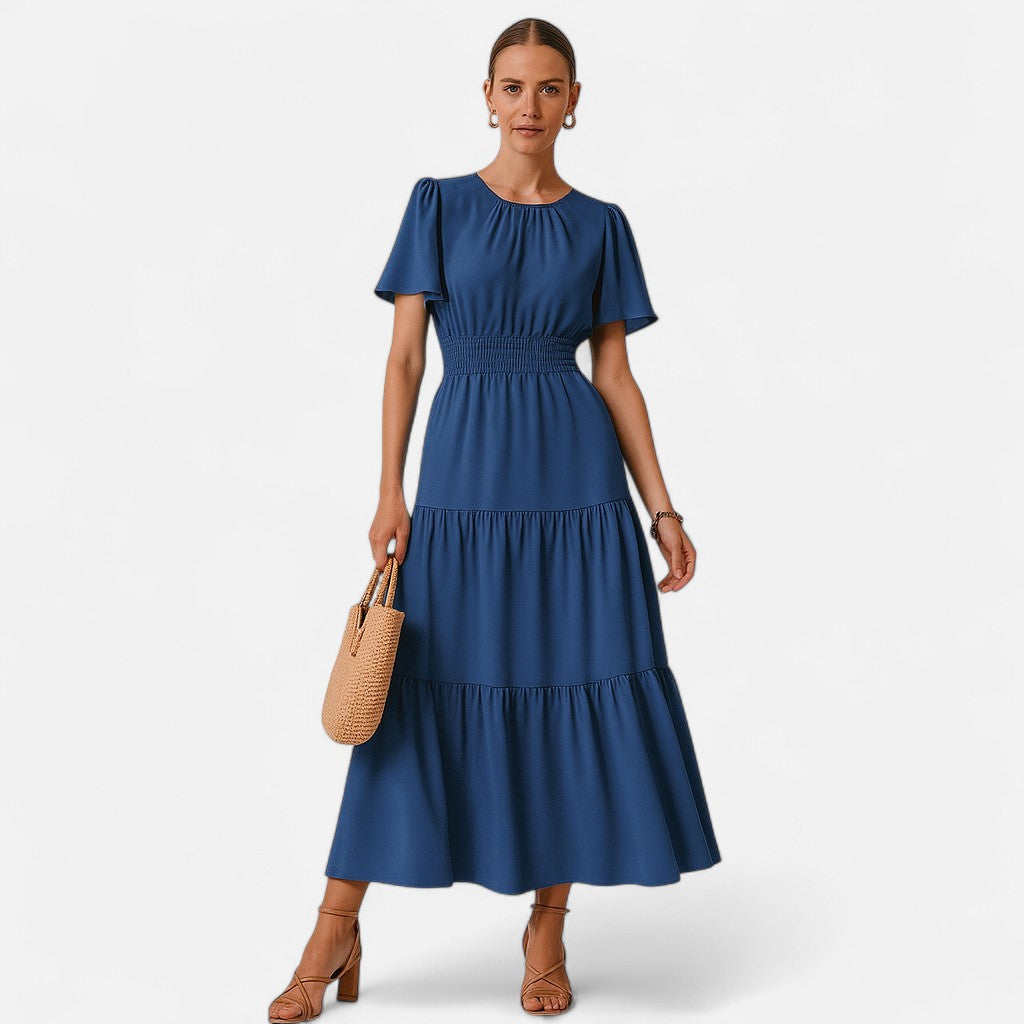 Mivora London | Women’s Elegant Pleated Long Dress