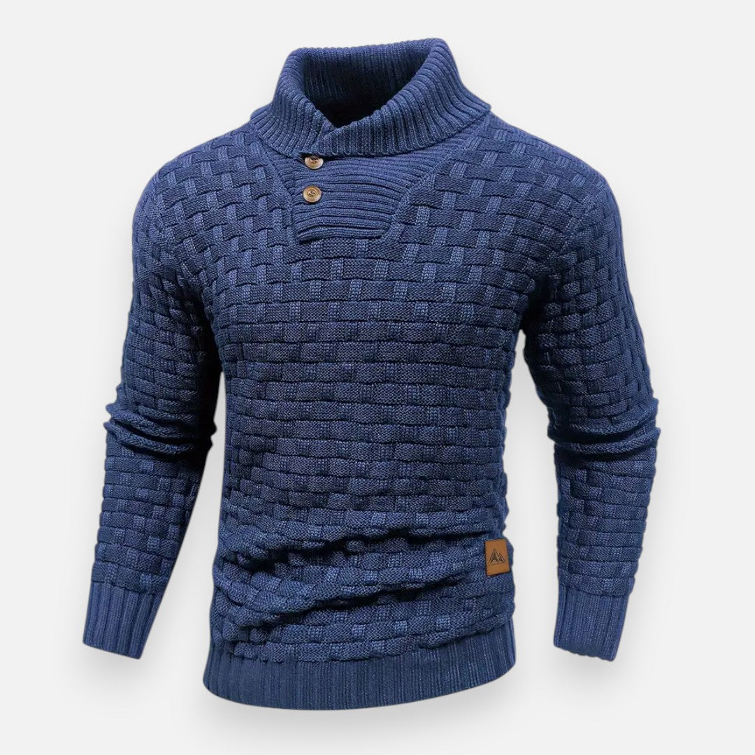 Mivora London | Men’s Waffle-Knit Pullover – Refined & Warm