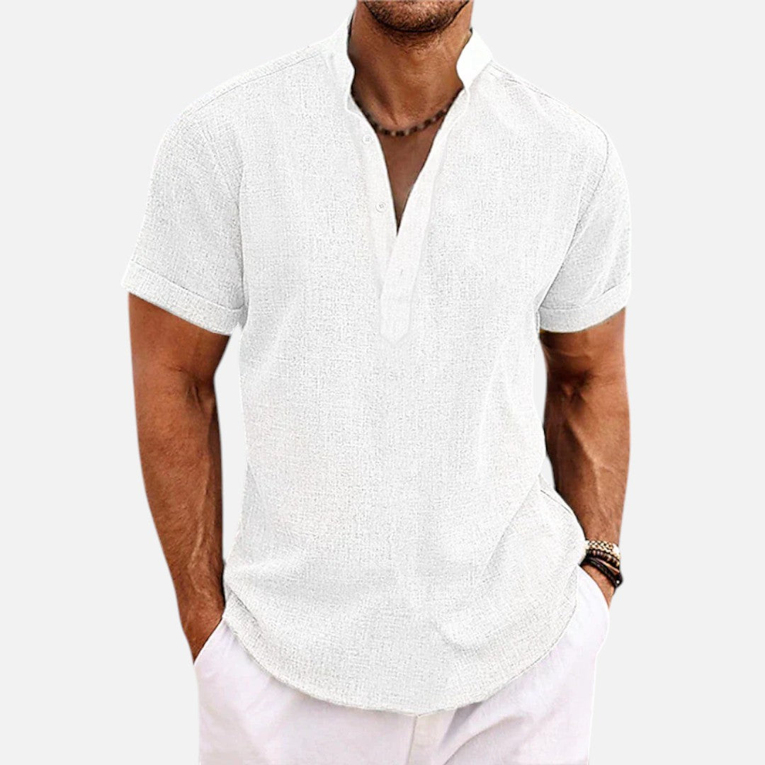 Mivora London | Men's Comfortable V-Neck Short Sleeve Polo Shirt