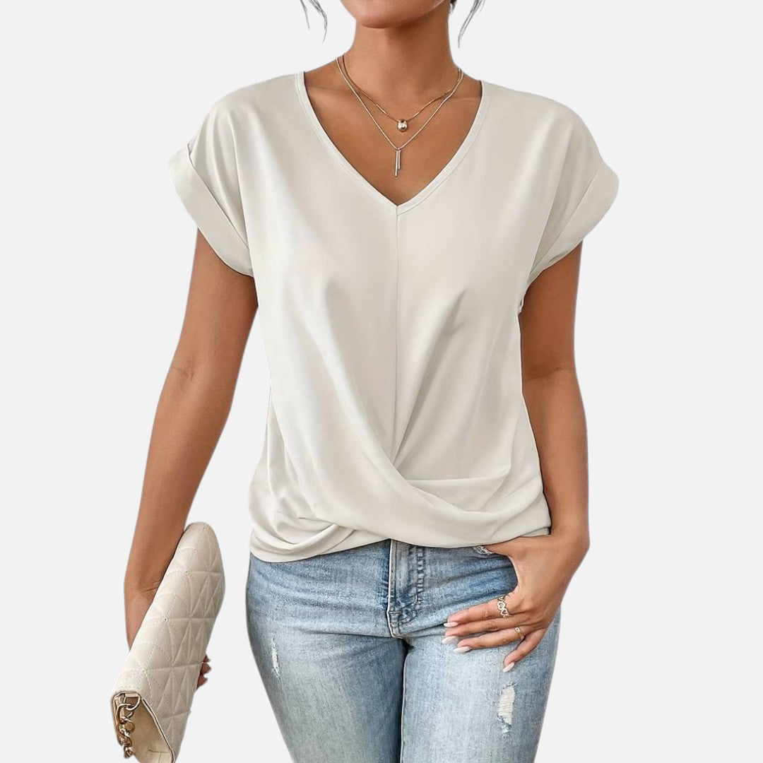 Mivora London | Women’s Lightweight Short-Sleeve Blouse – Relaxed Fit