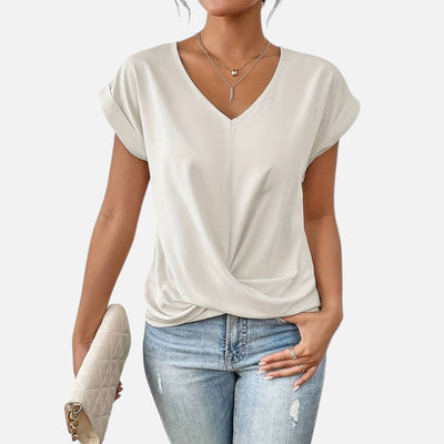 Mivora London | Women’s Lightweight Short-Sleeve Blouse – Relaxed Fit