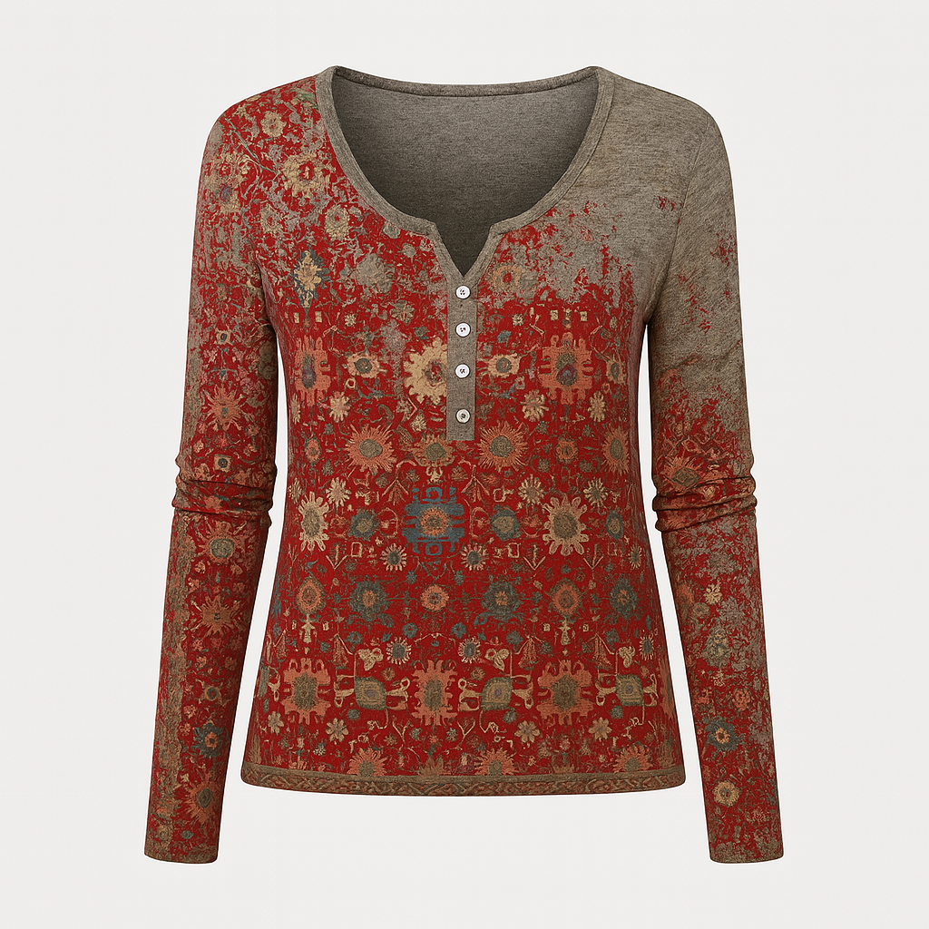 Mivora London | Elegant Long-Sleeve Blouse For Women With Round Neckline
