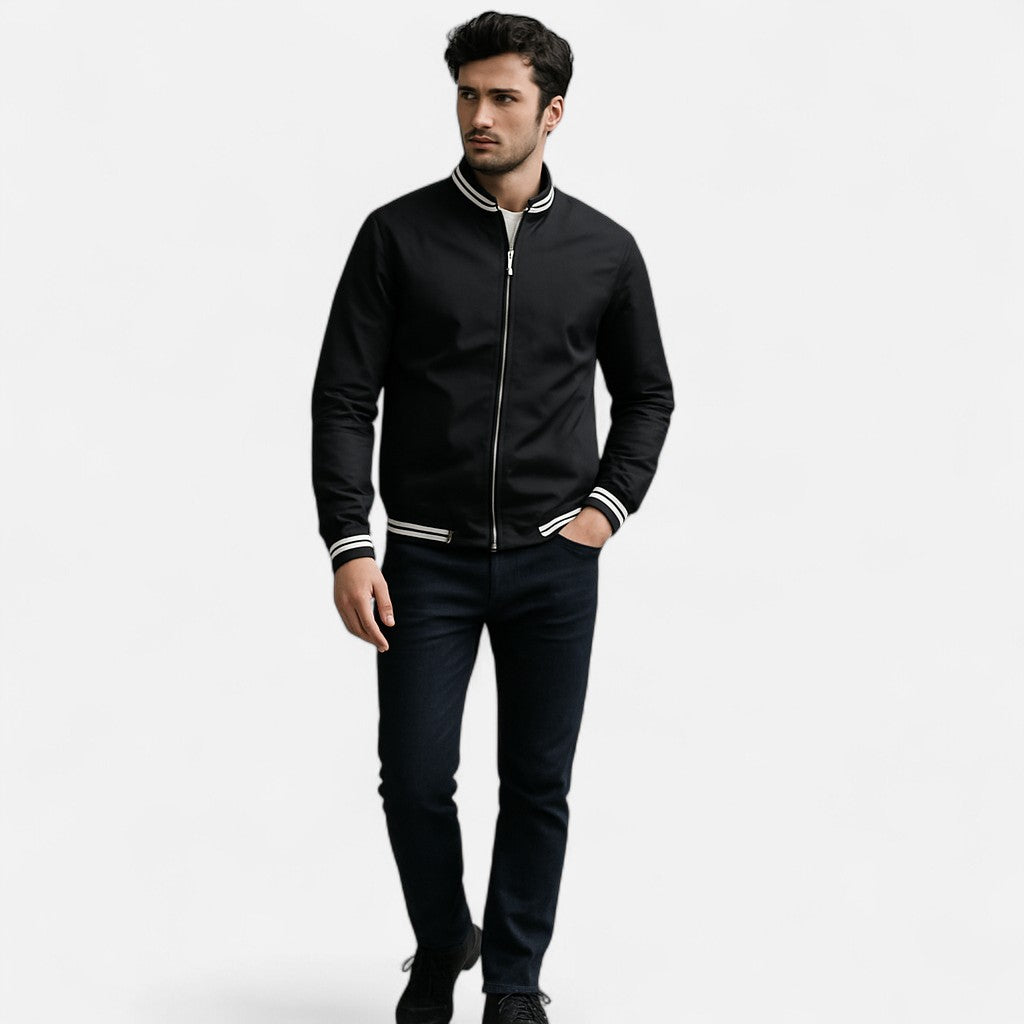 Mivora London | Men’s Stand-Collar Zip Jacket – Sleek & Warm