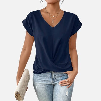 Mivora London | Women’s Lightweight Short-Sleeve Blouse – Relaxed Fit