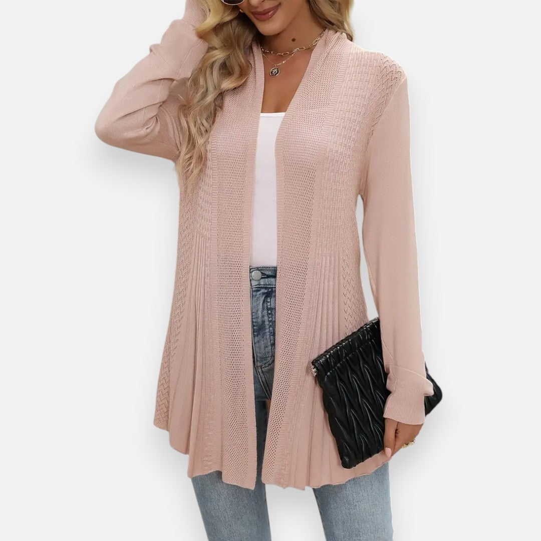 Mivora London | Women’s Pointelle Knit Cardigan – Delicate Elegance
