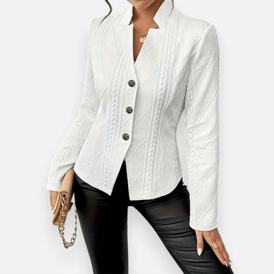 Mivora London | Women’s Textured Knit Blazer – Comfortable Everyday Wear