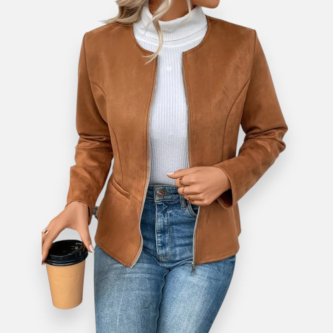 Mivora London | Women’s Soft-Touch Crew Jacket – Effortless Warmth