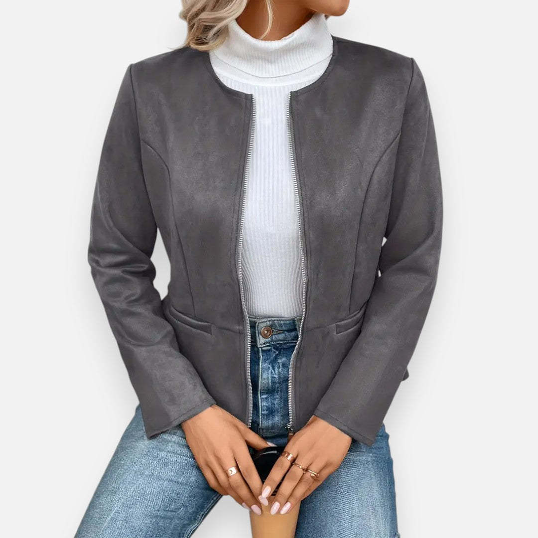 Mivora London | Women’s Soft-Touch Crew Jacket – Effortless Warmth