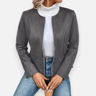 Mivora London | Women’s Soft-Touch Crew Jacket – Effortless Warmth