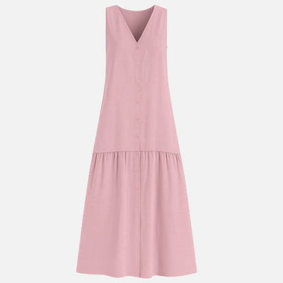 Mivora London | Elegant V-Neck Midi Dress With Flowy Silhouette