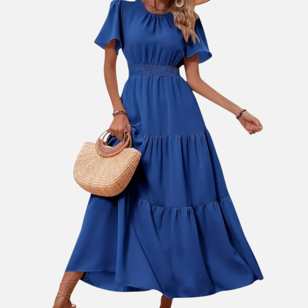 Mivora London | Women’s Elegant Pleated Long Dress