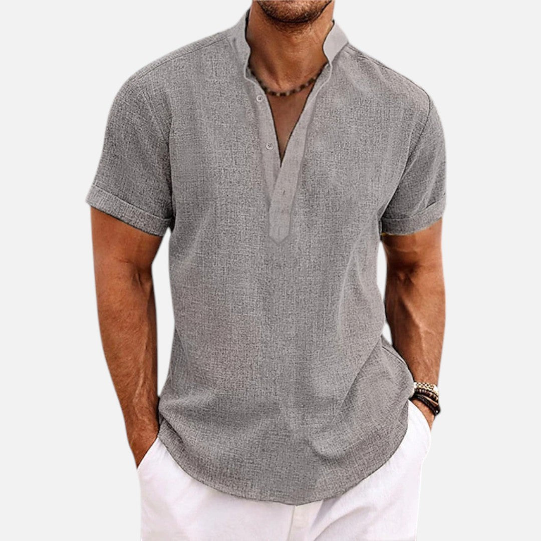 Mivora London | Men's Comfortable V-Neck Short Sleeve Polo Shirt