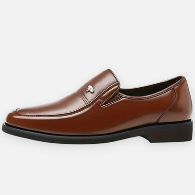 Mivora London | Men's Slip-On Dress Shoes - Black Round Toe with Rubber Sole