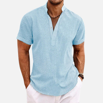 Mivora London | Men's Comfortable V-Neck Short Sleeve Polo Shirt