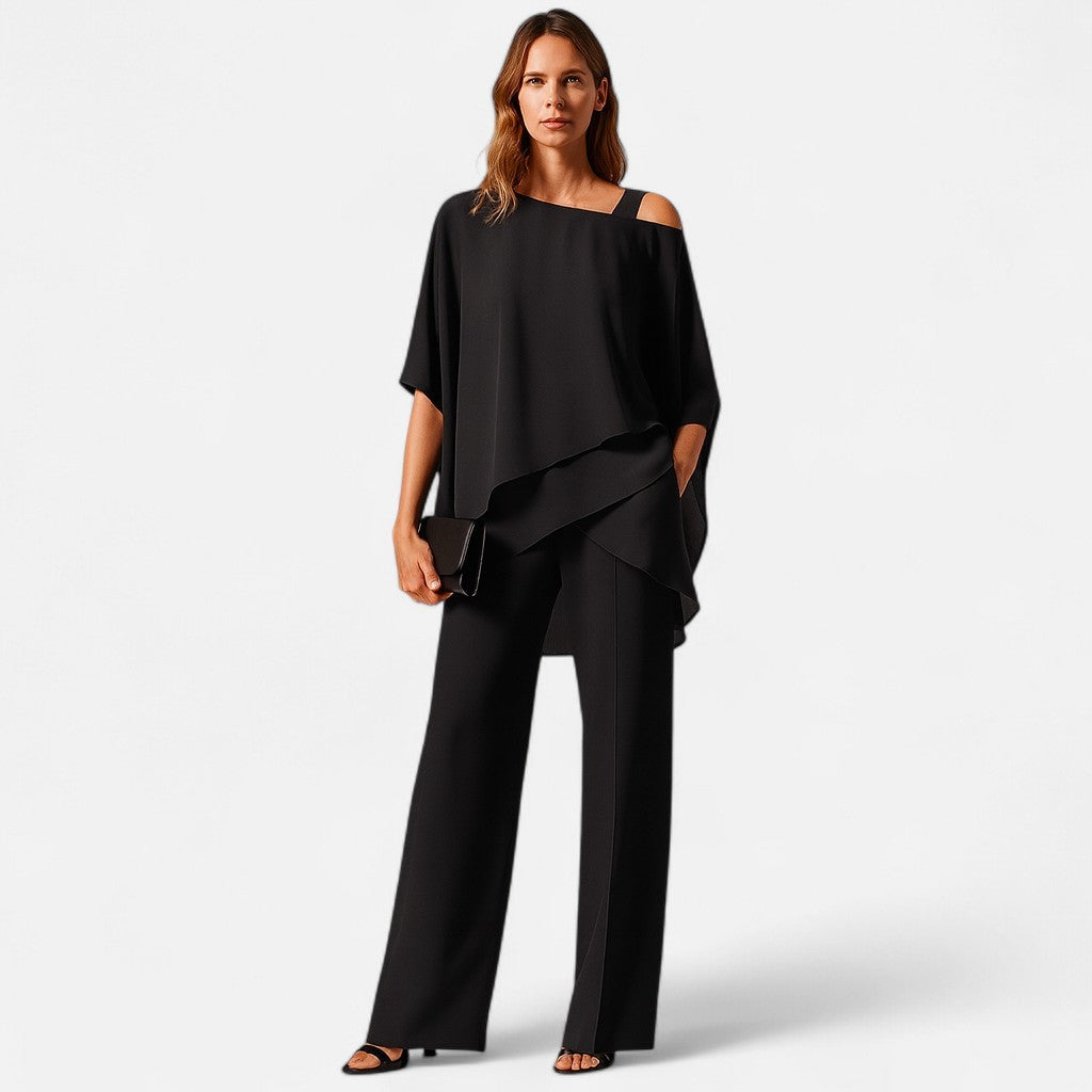 Mivora London | Women’s Cold‑Shoulder Flowy 2‑Piece Set