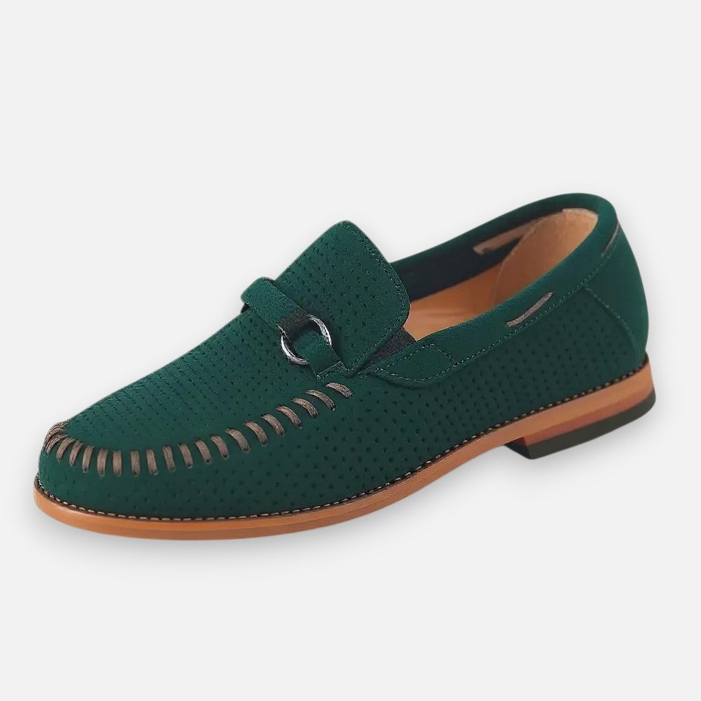 Mivora London | Men’s Suede Slip-On Shoes with Cushioned Insole & Metal Clasp