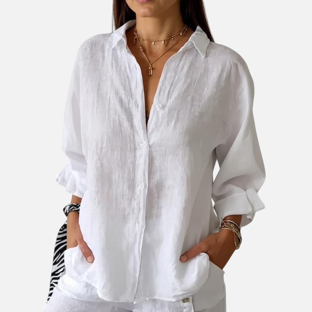 Mivora London | Women’s Casual Button-Up Shirt With Breathable Lightweight Fabric