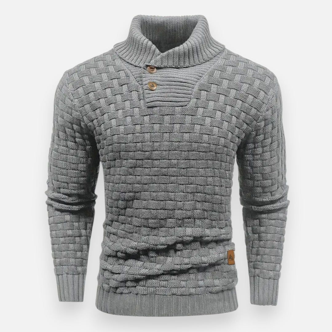 Mivora London | Men’s Waffle-Knit Pullover – Refined & Warm