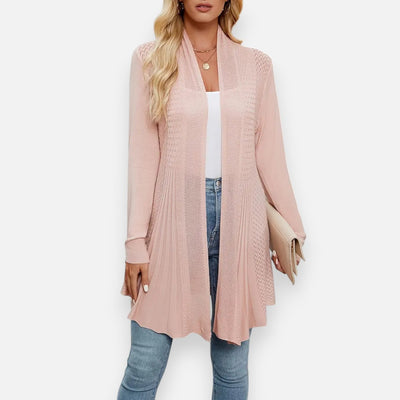 Mivora London | Women’s Pointelle Knit Cardigan – Delicate Elegance