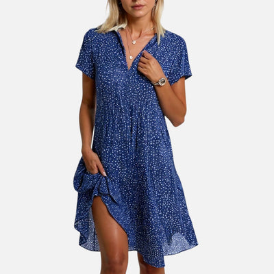 Mivora London | Women's Soft V-Neck Midi Dress – Lightweight & Flowy Fit