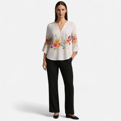 Mivora London | Women's Floral Long Sleeve Blouse – Lightweight Elegant Fit