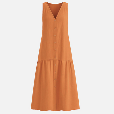 Mivora London | Elegant V-Neck Midi Dress With Flowy Silhouette