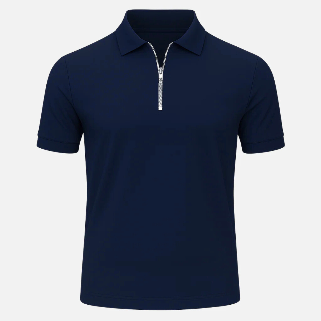 Mivora London | Men’s Casual Slim Fit Zippered Polo Shirt