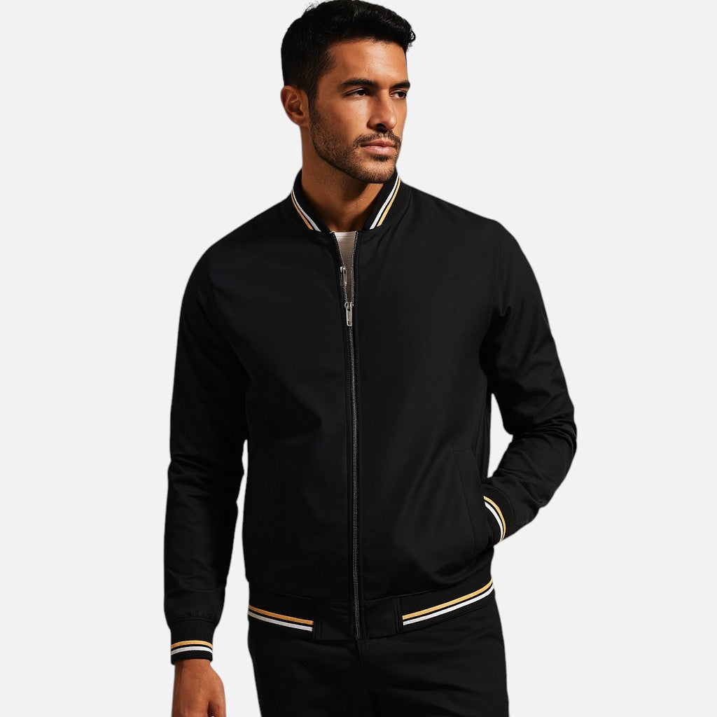 Mivora London | Men’s Lightweight Bomber Jacket With Zip Closure And Ribbed Hems