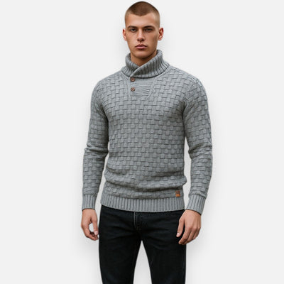 Mivora London | Men’s Waffle-Knit Pullover – Refined & Warm