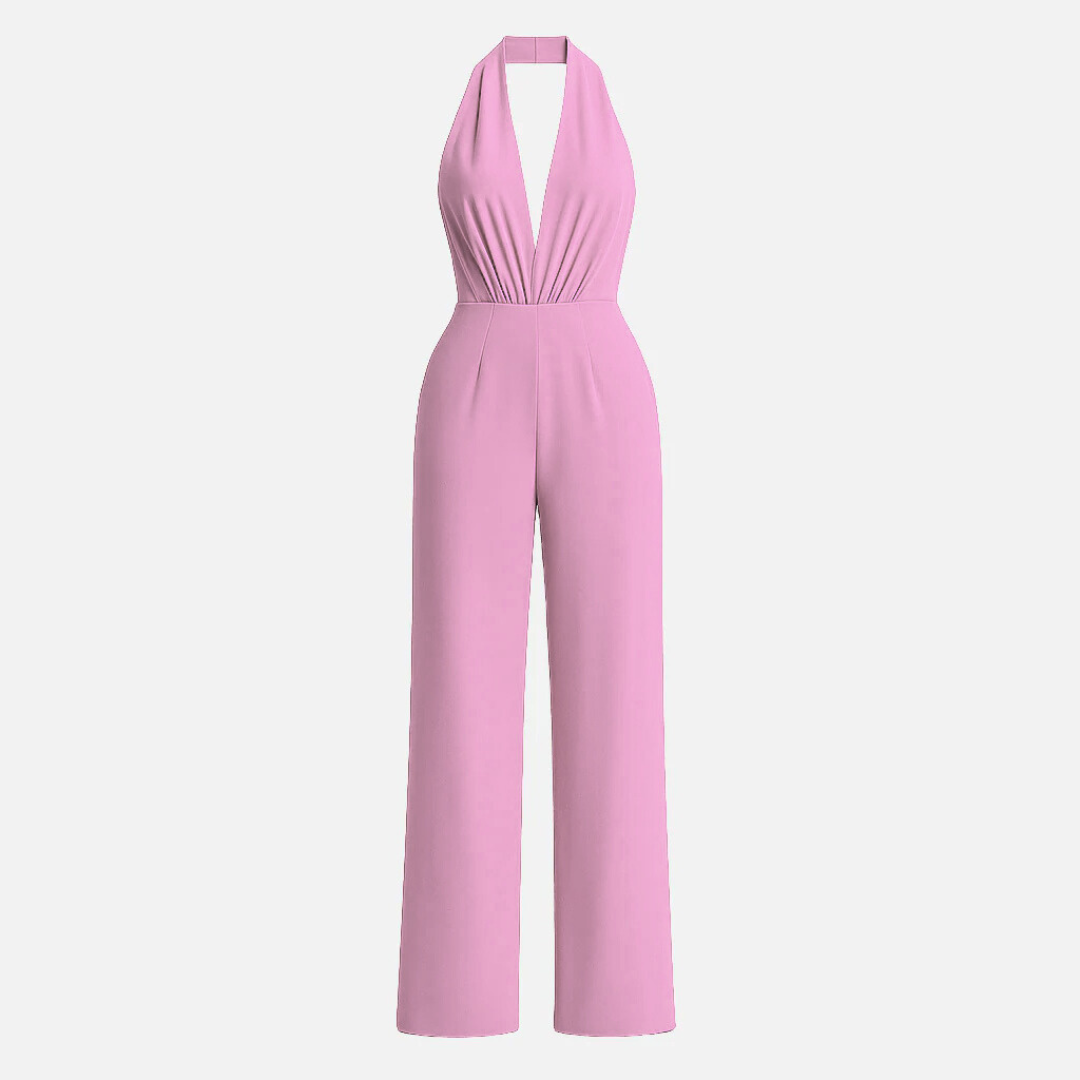Mivora London |  Women’s Sleeveless Deep V‑Neck Jumpsuit